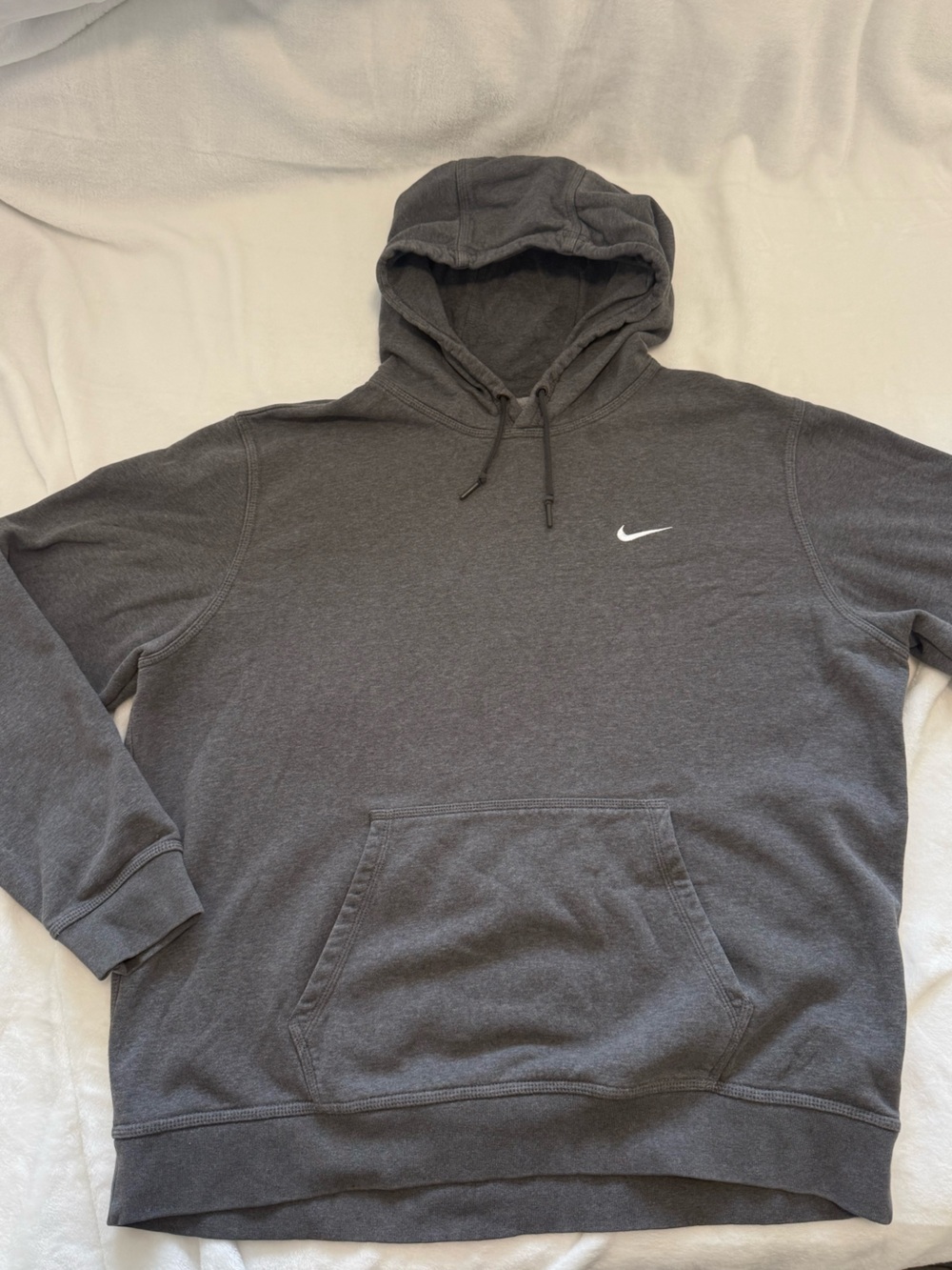Nike Dark Gray Pullover Hoodie with White Swoosh